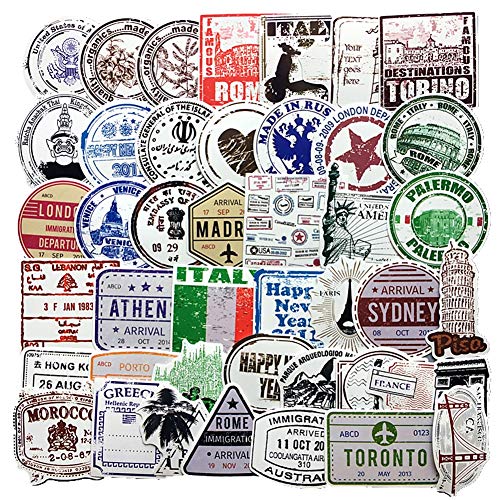 Vintage Travel Postmark Sticker Pack