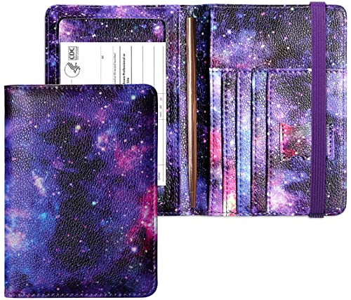 Mymazn RFID Passport Holder Women Passport and Vaccine Card Wallet Combo