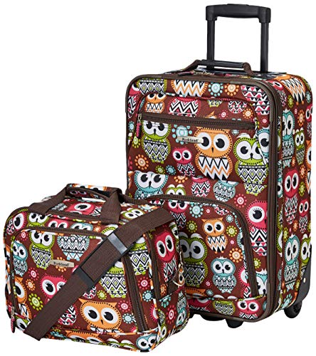 Rockland Fashion Softside Luggage Set, Owl, 2-Piece