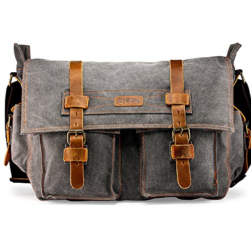 Vintage Canvas Leather Messenger Bag