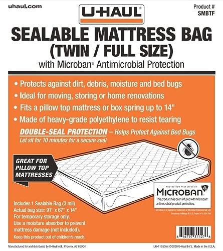 U-Haul Sealable Mattress Bag - Moving and Storage Protection