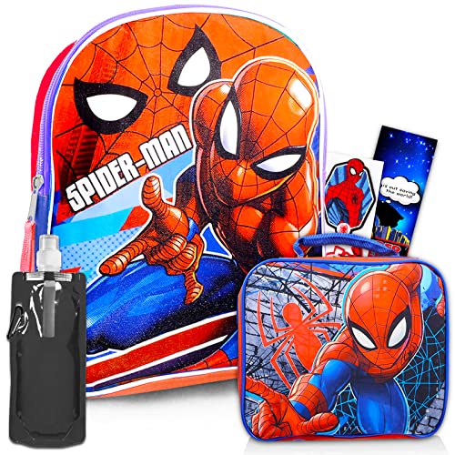 Marvel Spiderman Backpack with Lunch Box Bundle