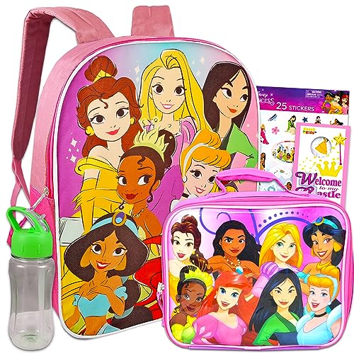 Disney Princess Backpack Set with Lunch Box for Girls