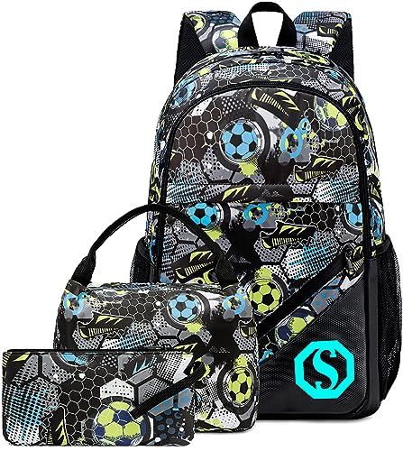 CAMTOP Boys Soccer Bookbag Set