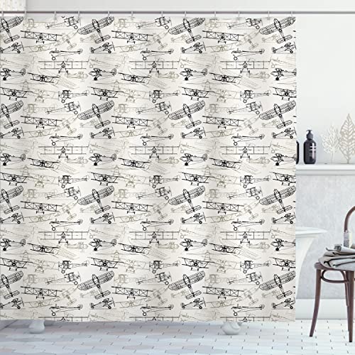 Vintage Airplane Shower Curtain