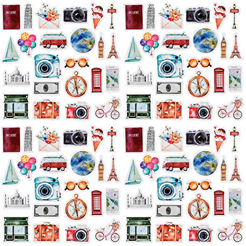 OIIKI 225 PCS Travelling Scrapbook Stickers