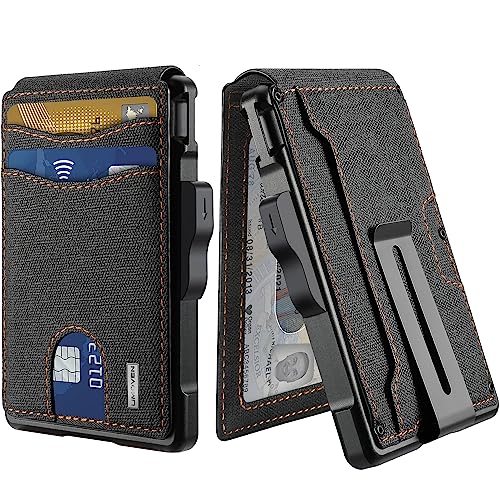 umoven Slim Leather Wallet with Money Clip