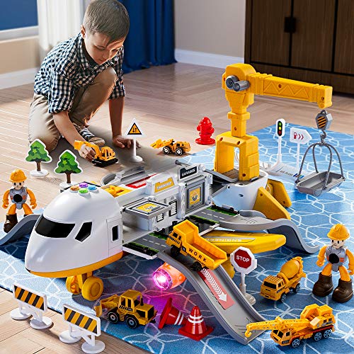 Transport Construction Airplane Toy Set for Kids