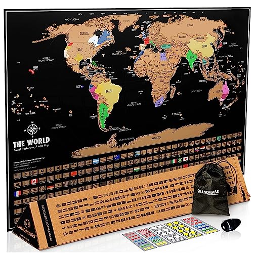 Landmass Scratch Off Map - Deluxe Travel Tracker Map