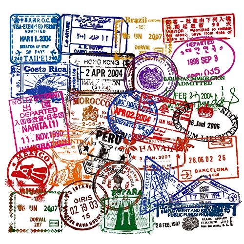 Vinyl Travel Immigration Stickers Pack