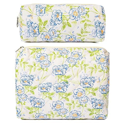 Quilted Floral Makeup Bag