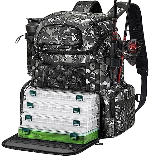 Piscifun Fishing Tackle Backpack with 4 Tackle Boxes