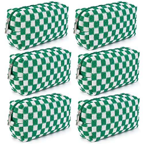 Checkered Makeup Bag Preppy Cosmetic Bag