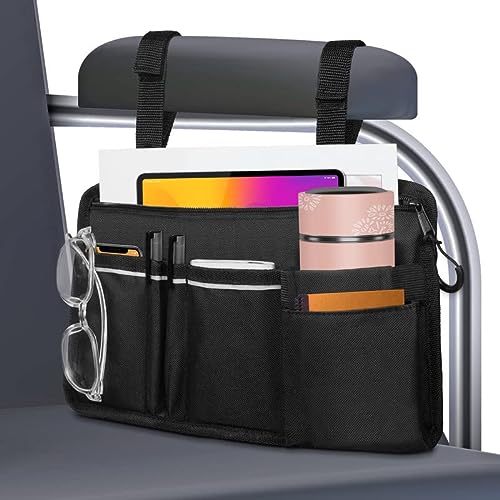 HIKASO Wheelchair Side Bag with Reflective Stripe and Cup Holder
