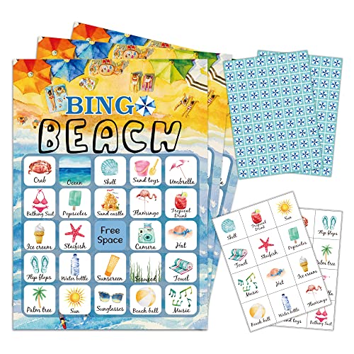 Beach Bingo Cards - Fun and Educational Entertainment for Kids