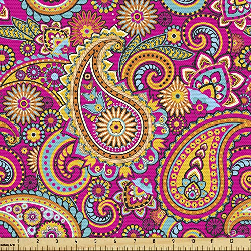 Ambesonne Paisley Fabric by The Yard