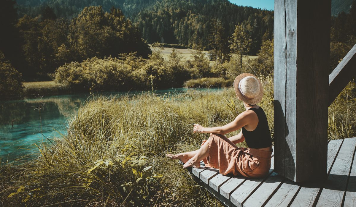 Woman enjoying freedom on nature outdoors Woman enjoying freedom on nature outdoors