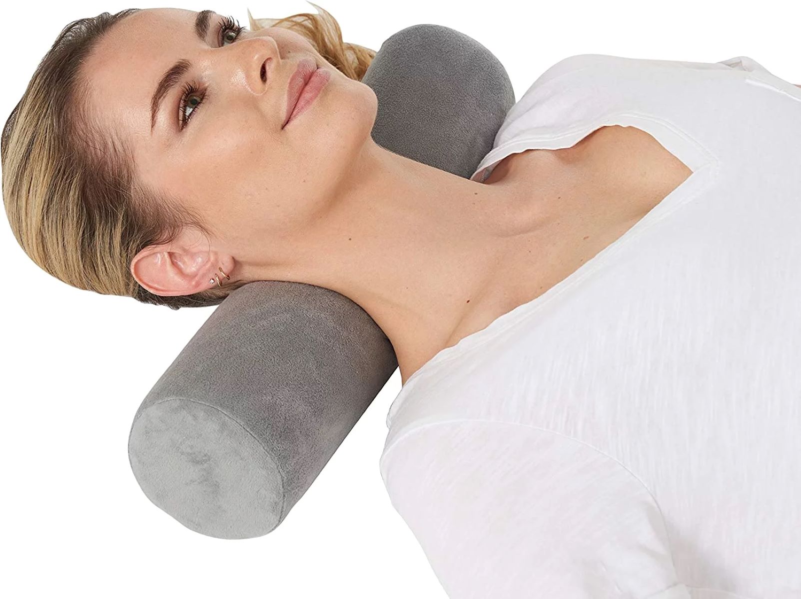 Sleep Yoga Dual Position Neck Design, Hypoallergenic, Ergonomically  Designed Cervical Pillow to Help Improve Posture, Flexibility, and Sleep  Quality