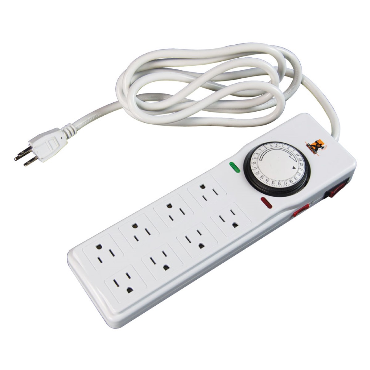 BN-LINK 8 Outlet Surge Protector with 7-Day Digital Timer (4 Outlets Timed, 4 Outlets Always On) - White