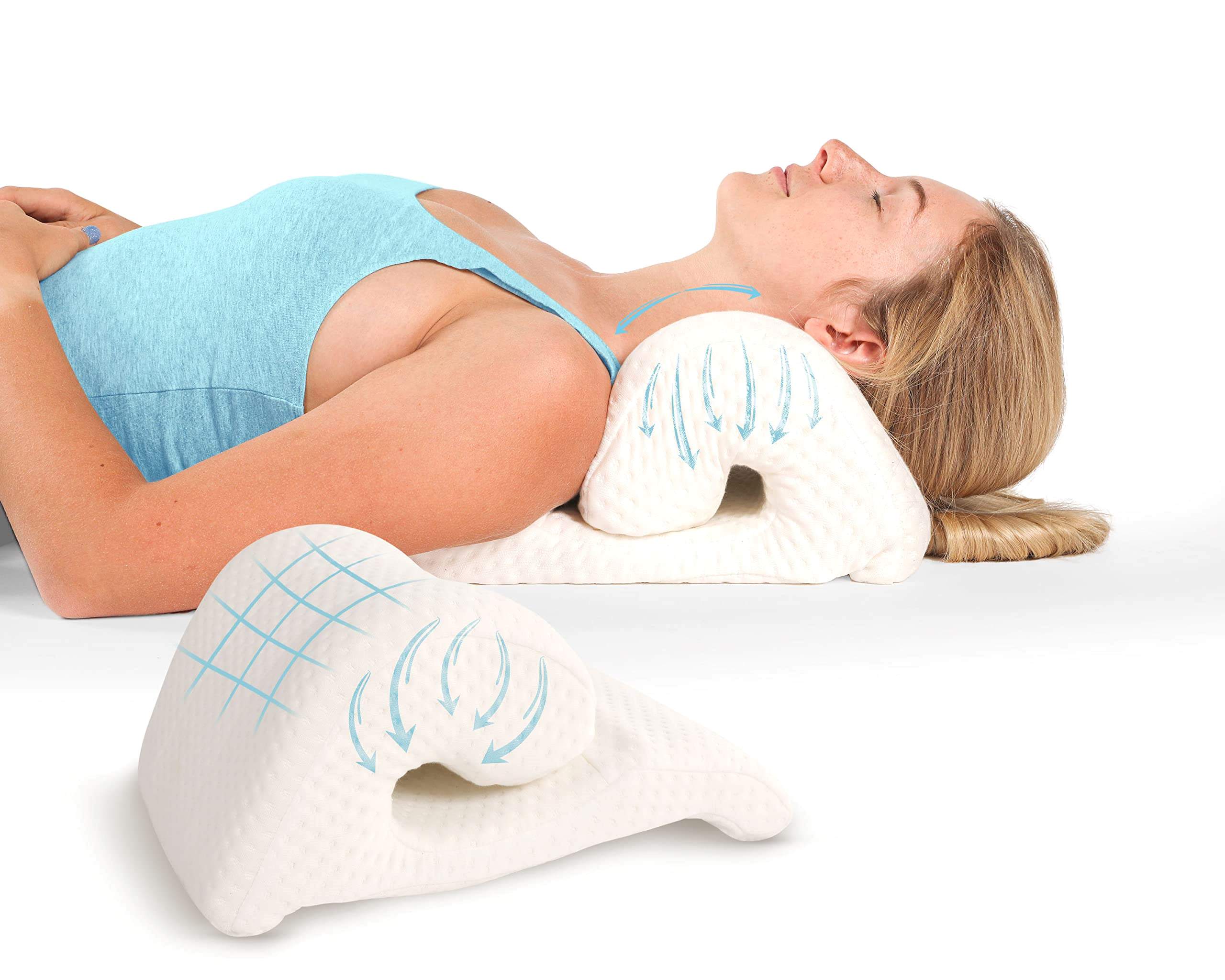 Orthopedic Buckwheat Cervical Pillow - Detachable, Round Neck Support for  Pain Relief, Snoring and Proper Alignment