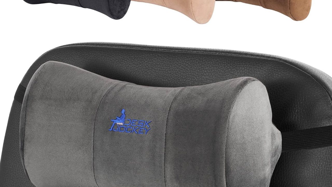 Neck Pillow Headrest Support Cushion - Clinical Grade Memory Foam for  Chairs, Recliners, Driving Bucket Seats (Plush Velvet, Gray)