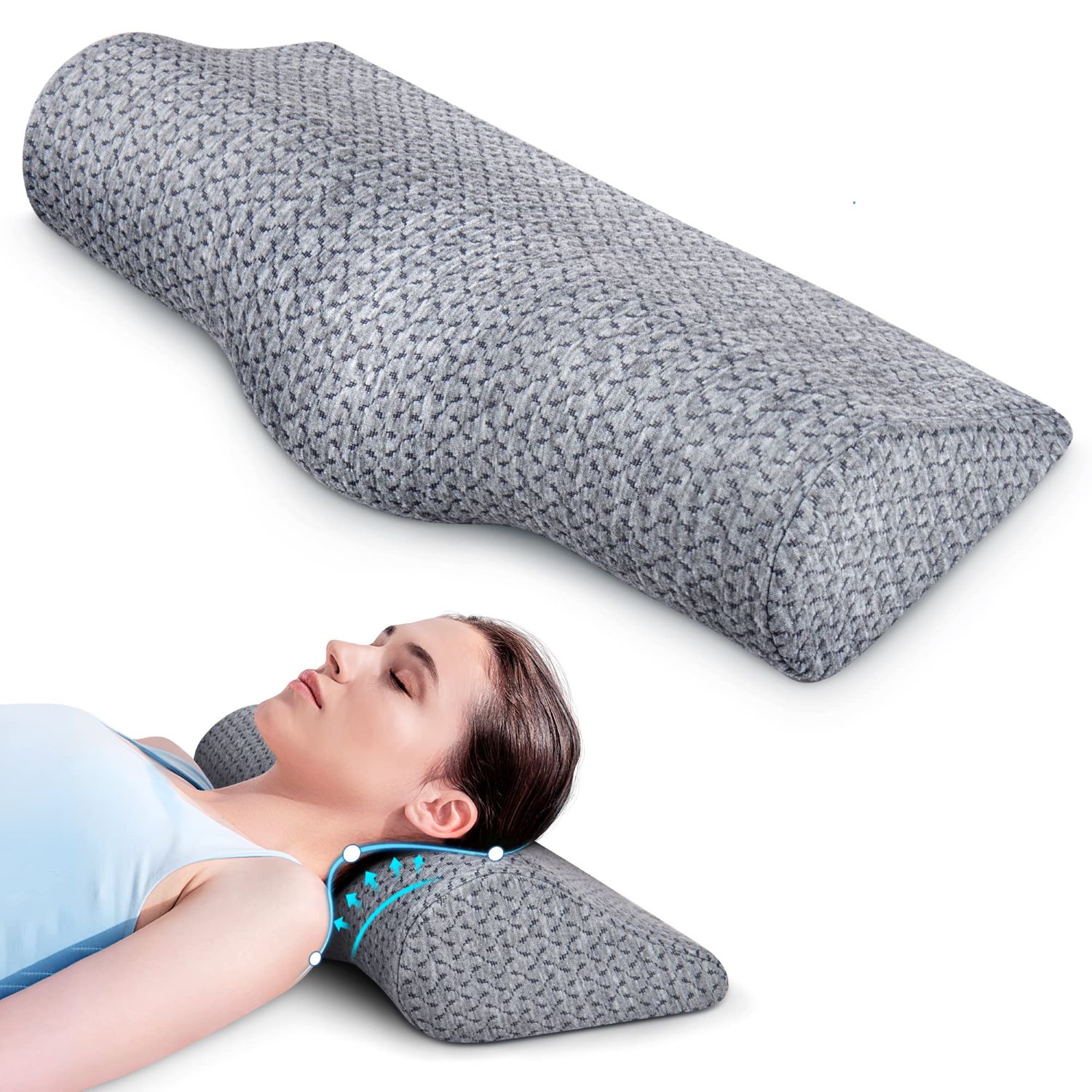 Osteo Cervical Pillow for Neck Pain Relief, Hollow Design Odorless Memory  Foam Pillows with Cooling Case, Adjustable Orthopedic Bed Pillow for  Sleeping, Contour Support for Side Back Stomach Sleepers  Queen(25.5*16.5*5.2/4.