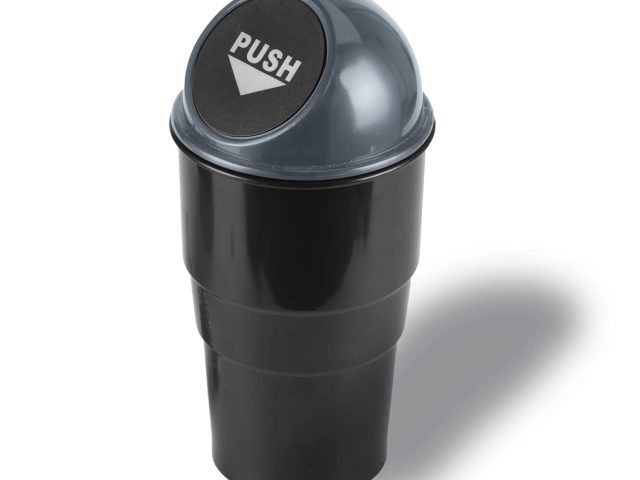  BMZX Car Trash Can with Lid Small Cup Holder Door