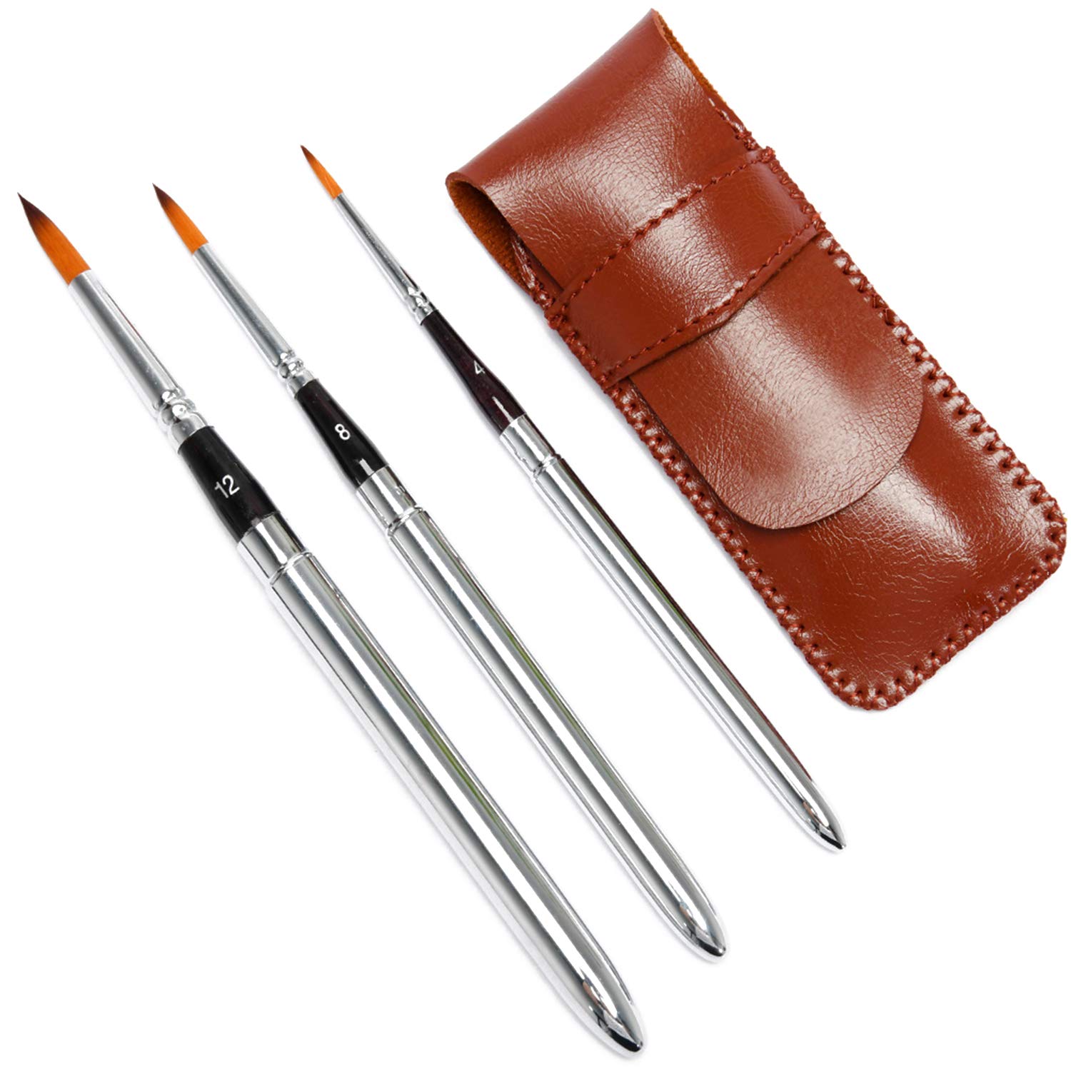 W.A. Portman Round Paint Brushes Set, 4 Synthetic Artist Paint Brushes