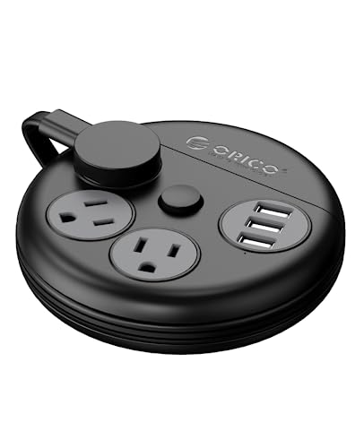 Flat Extension Cord Power Strip with USB Ports