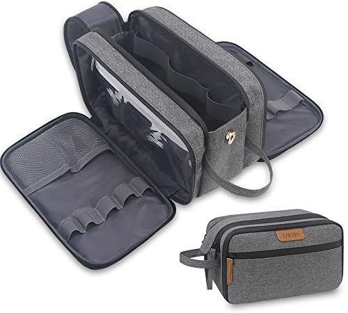 Lacdo Men's Travel Toiletry Bag - Water-Resistant Organizer Dopp Kit