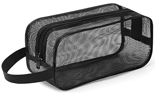Gocvo Mesh Shower Caddy Bag Black Portable Mesh Organizer Tote