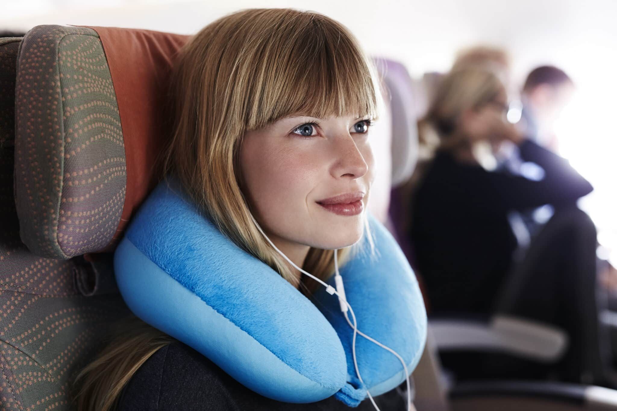 BCOZZY Neck Pillow for Travel Provides Double Support to The Head, Neck,  and Chin in Any Sleeping Position on Flights, Car, and at Home, Comfortable