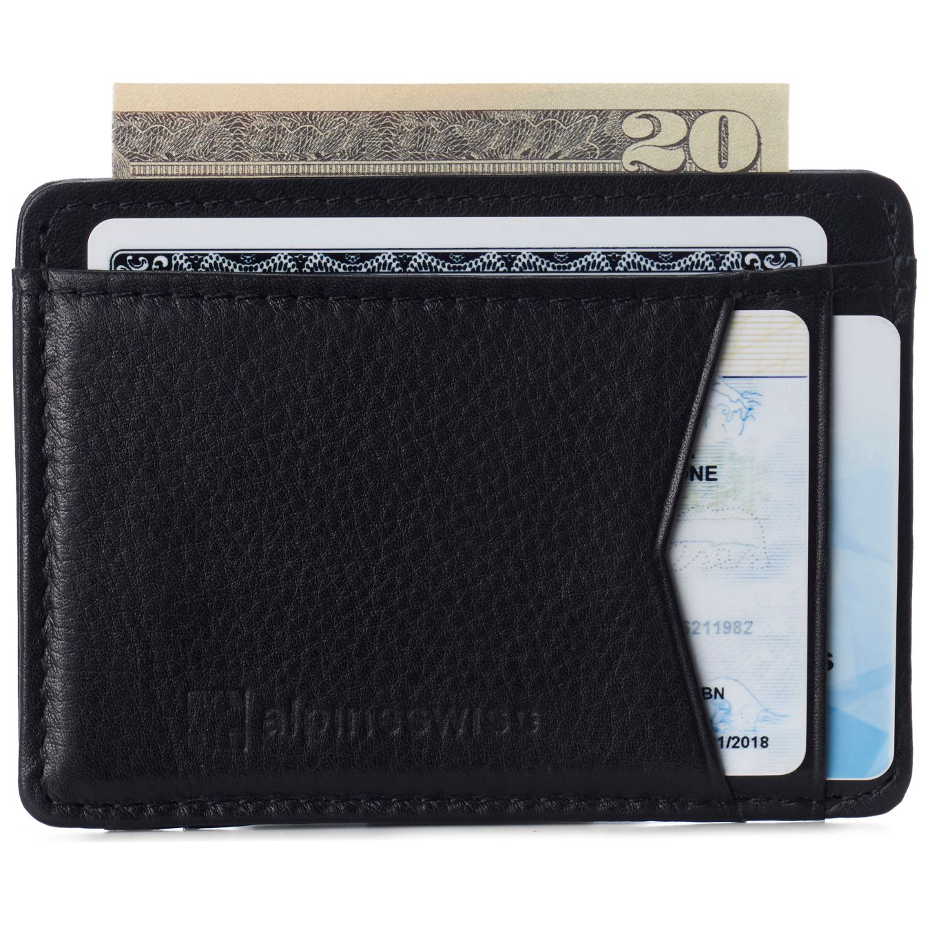 HOPSOOKEN Money Clip RFID Front Pocket Wallet Men Leather Slim Minimalist  Wallet