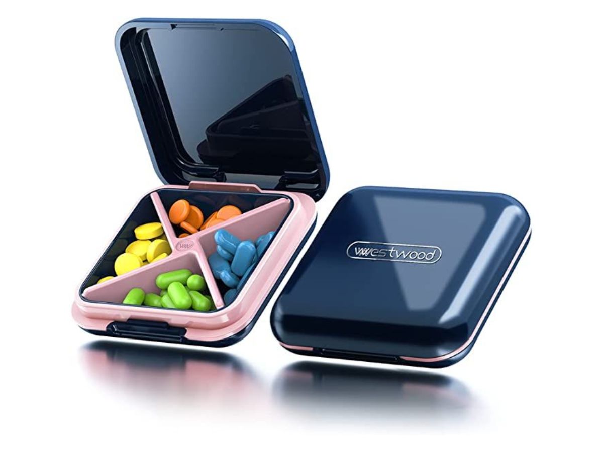 Easy to Open Travel Pill Box, Pill Case Pop Open for Vitamins, Fish Oi –  Fullicon