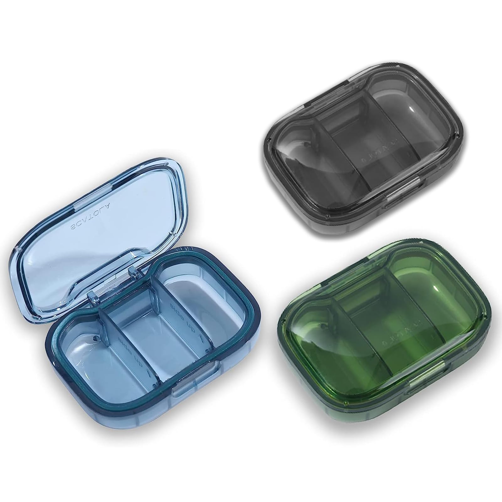 Rectangle Plastic Box with 9PCS of Pill Bottle Pill Organizer