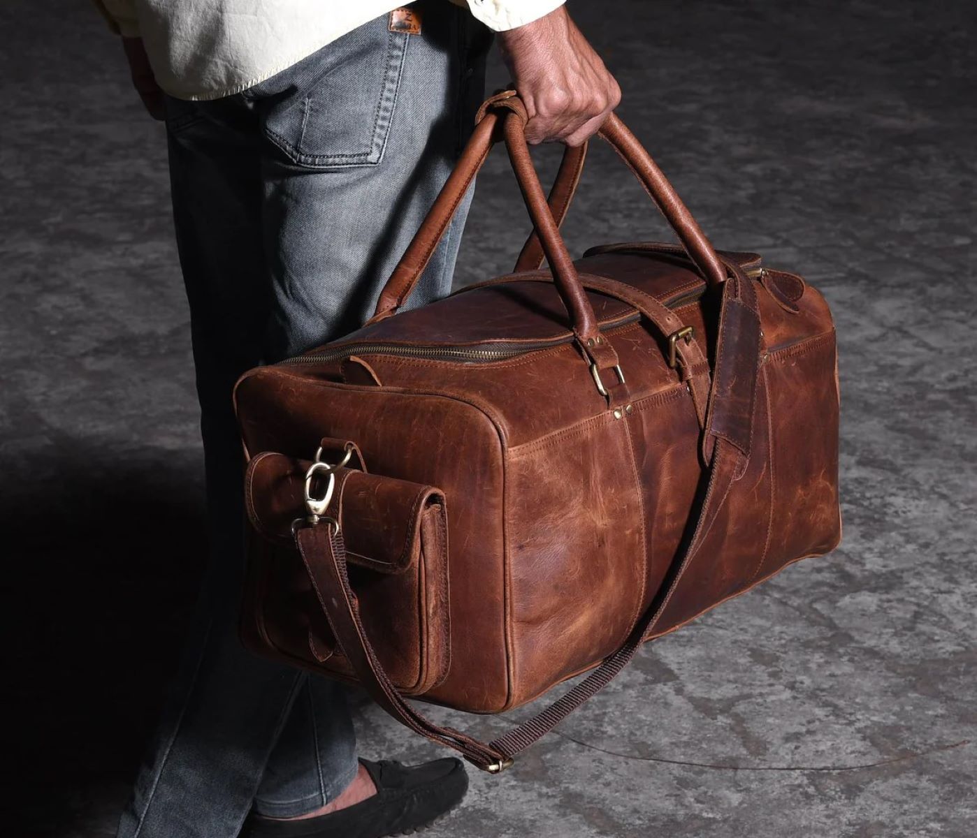 KPL Large 32 inch duffel bags for men holdall leather