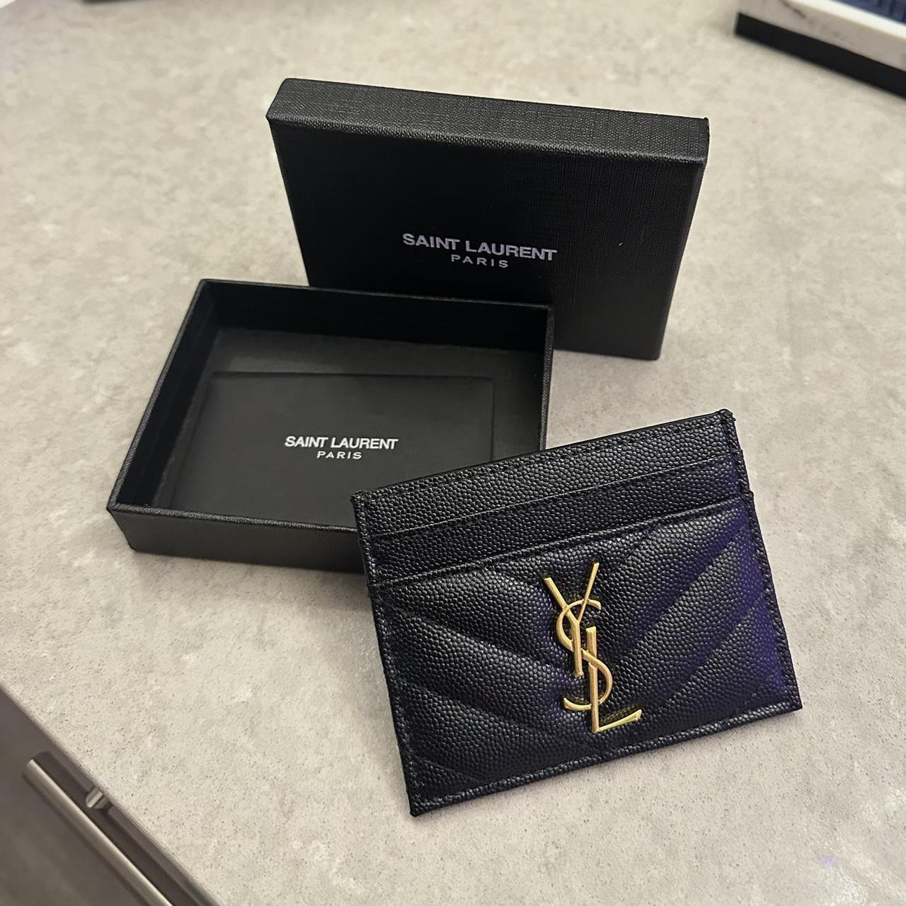 ysl card holder fake vs real