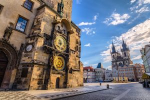 Prague old town square and Astronomical Clock Tower