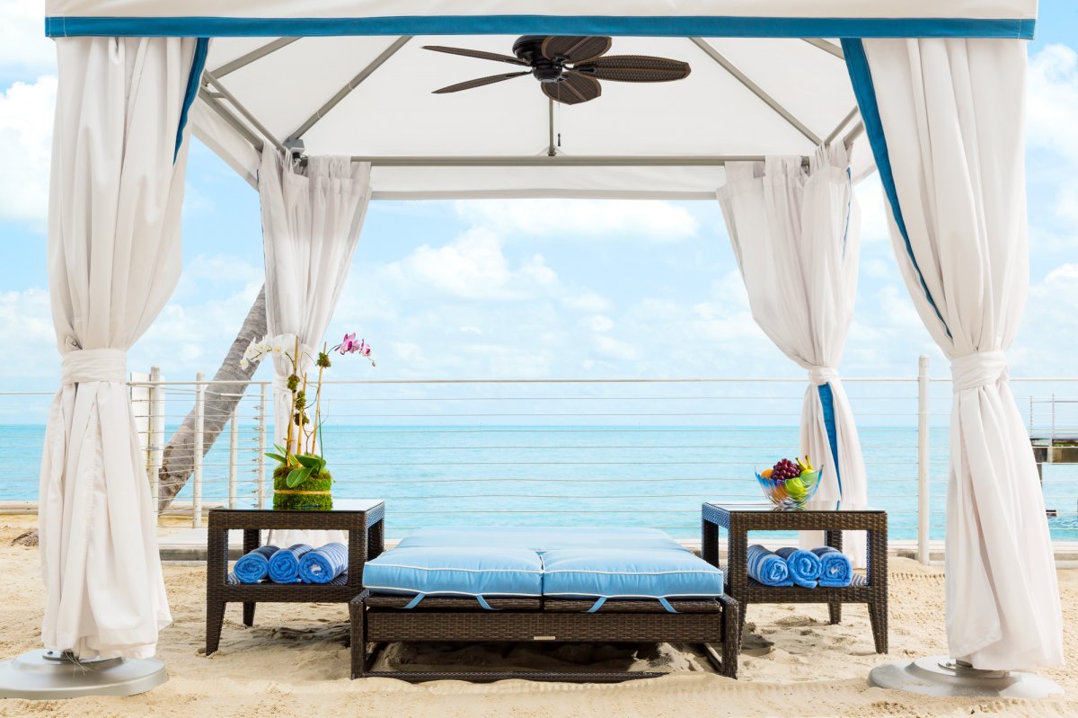 A private cabana on South Beach in Southernmost Beach Resort, Key West, Florida