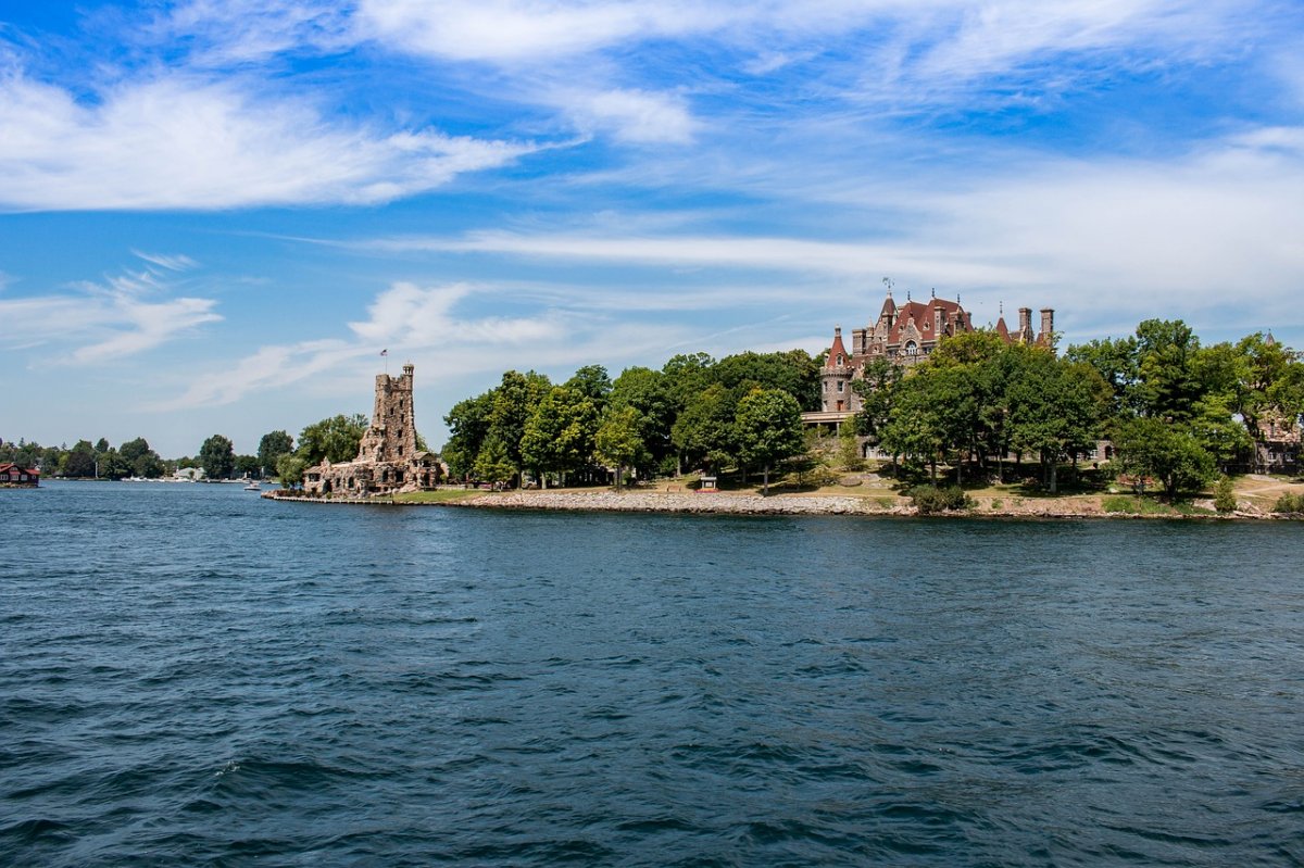 Boldt Castle and Singer Castle in Thousand Islands National Park, Ontario, Canada