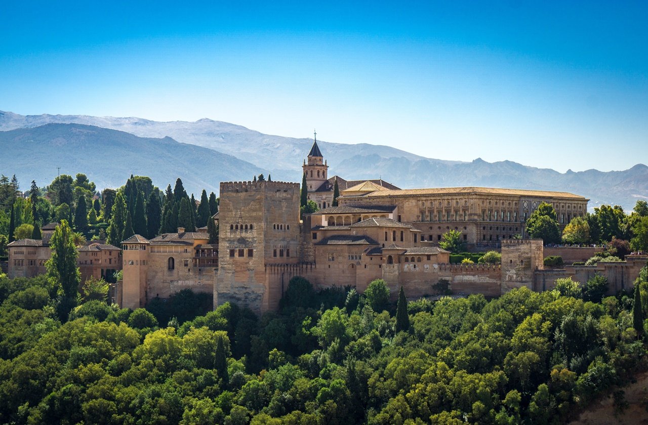 Outside view of the Alhambra Palace in Granada
