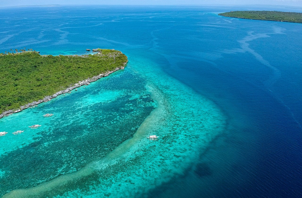 Cebu Aerial view of Virgin Island in Cebu