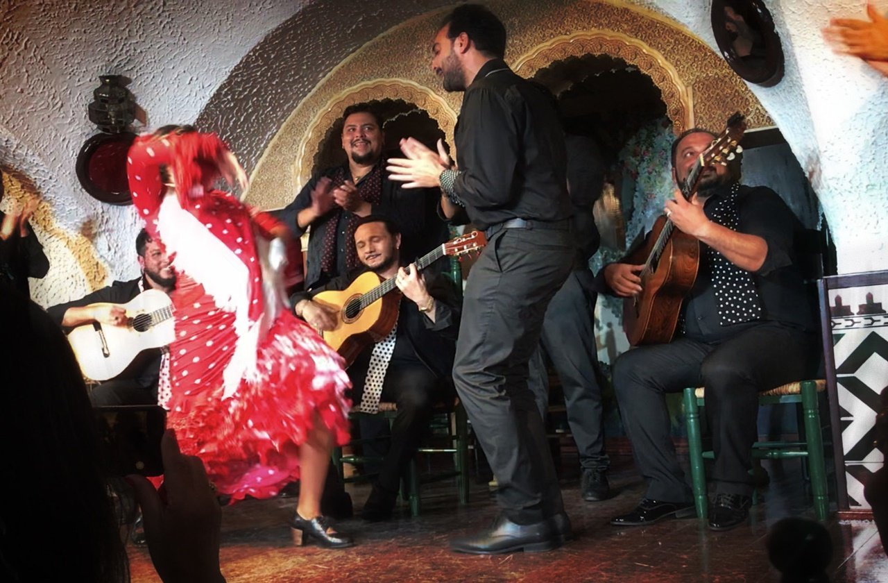 Flamenco performance at a tablao in Spain