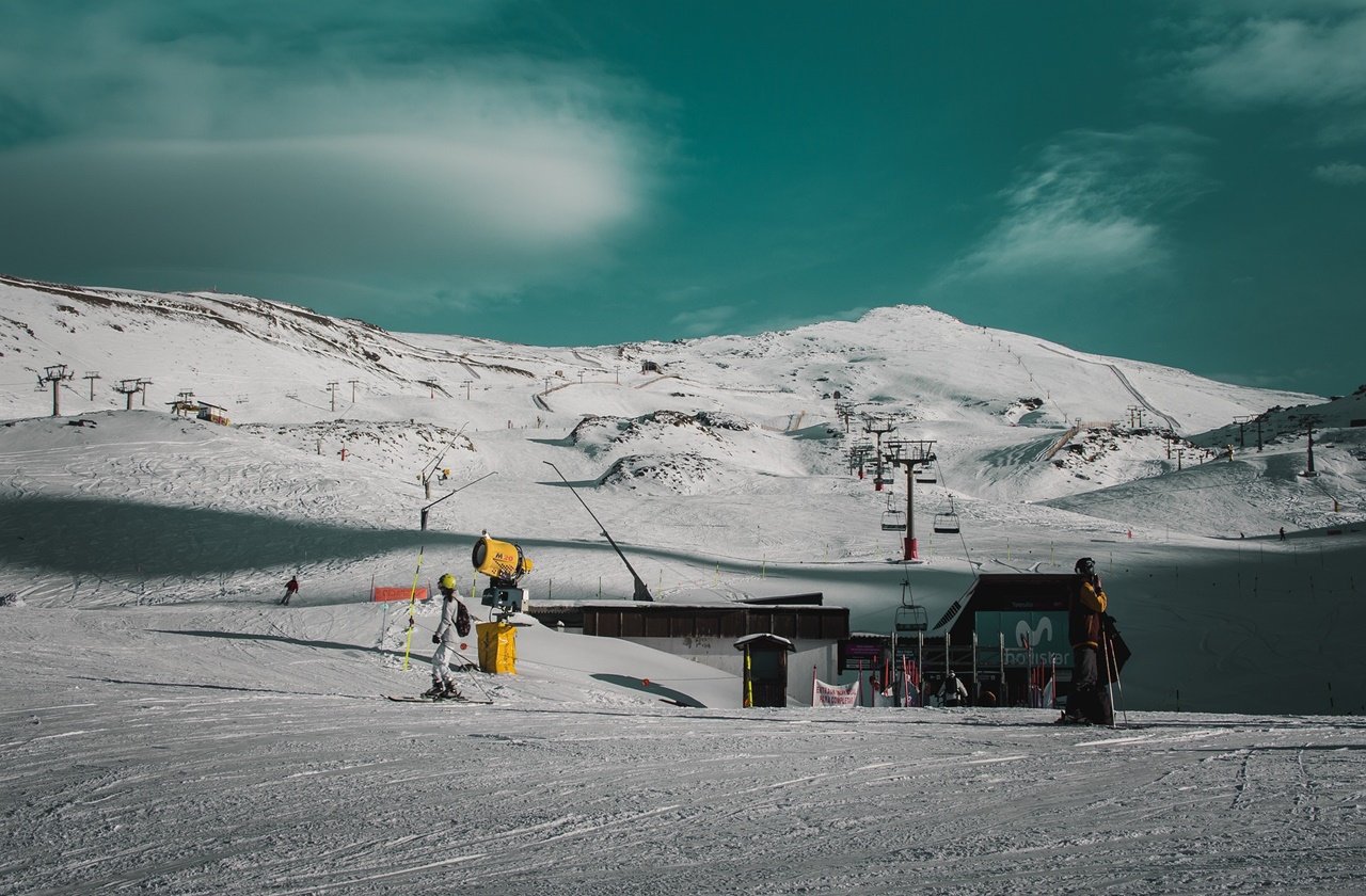 Ski slopes and chair lifts at Sierra Nevada Ski Resort