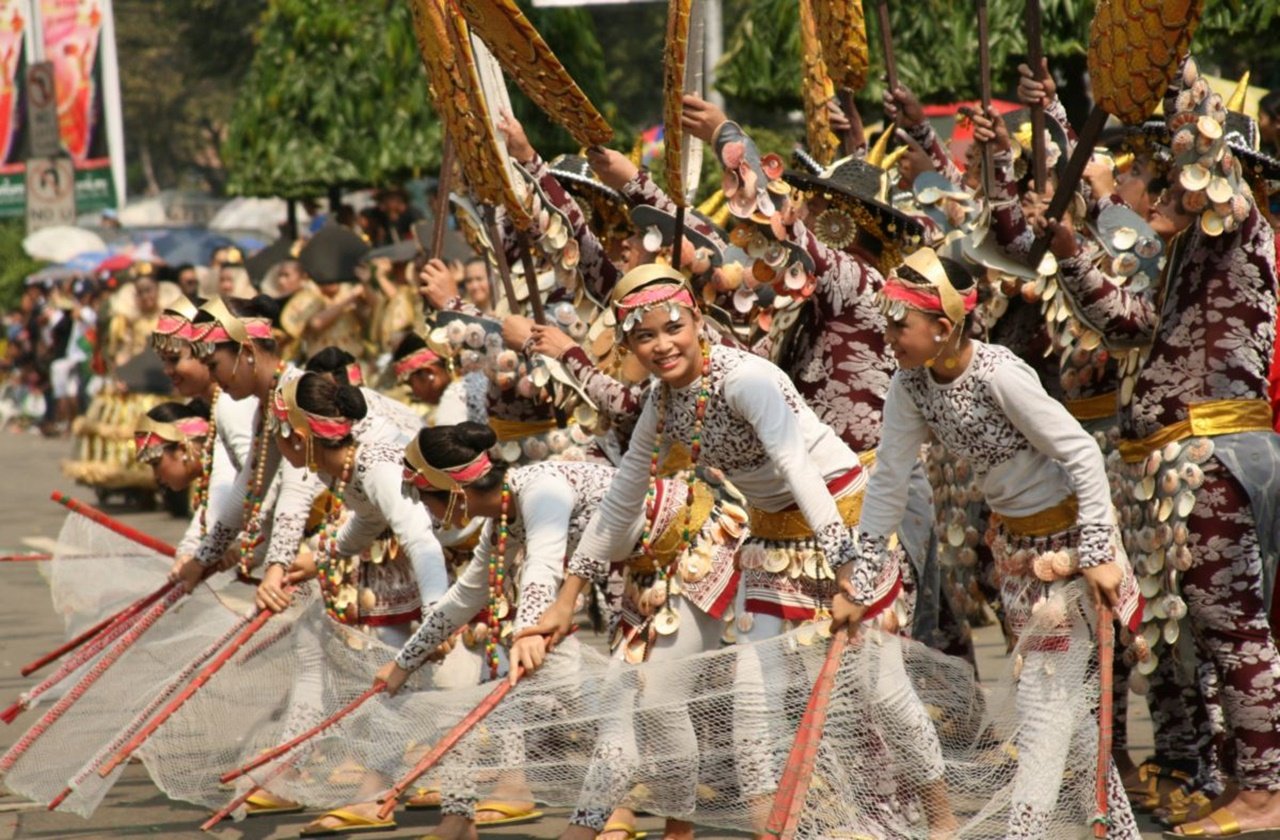 Street dancers at a parade during one of the festivals in the Philippines