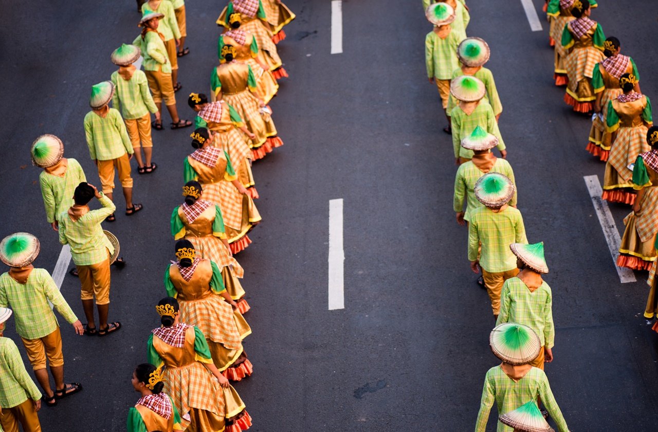 Top view of the street parade during the Aliwan Festival