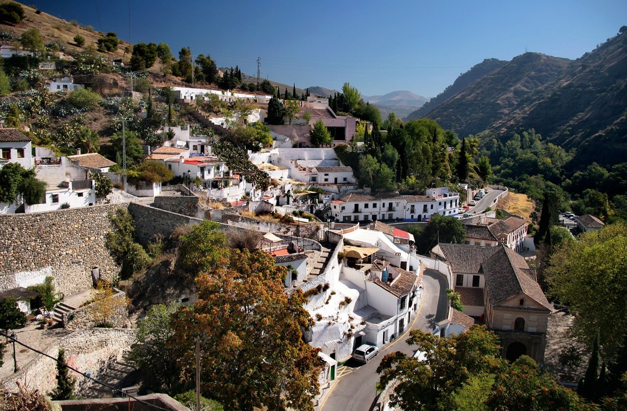 View of the traditional houses at Sacromonte