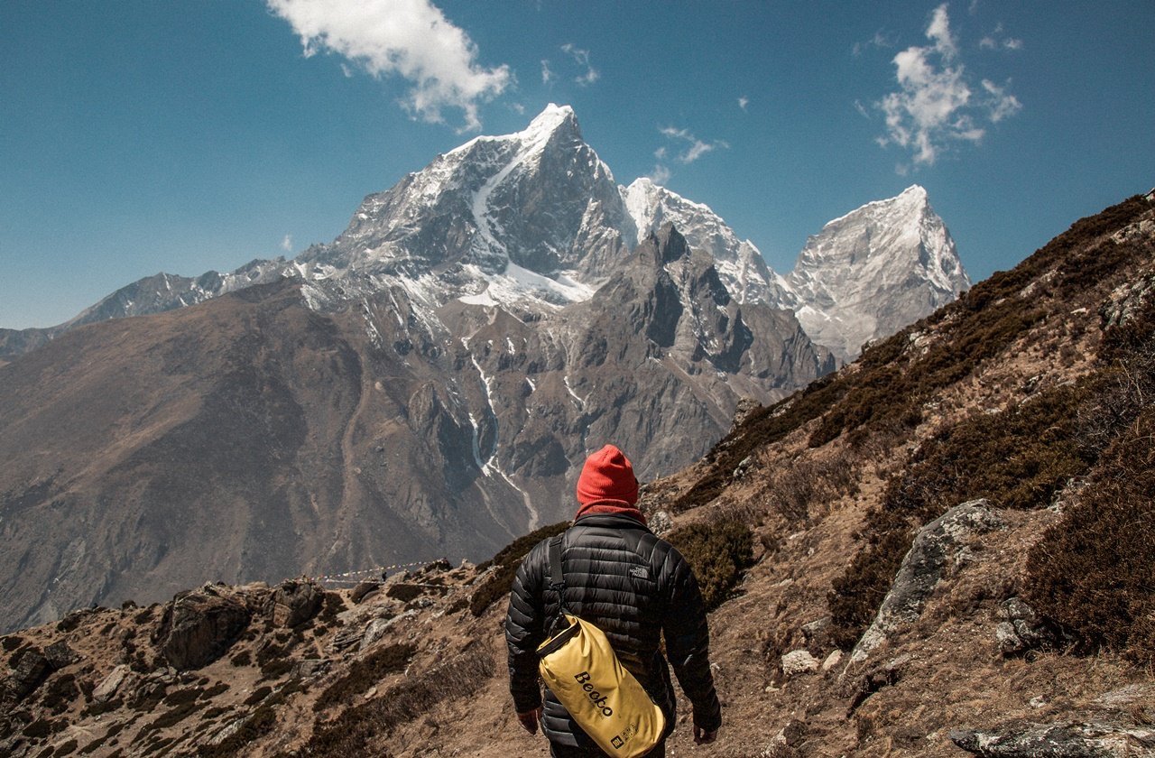 Trekking in Nepal Man hiking in Nepal