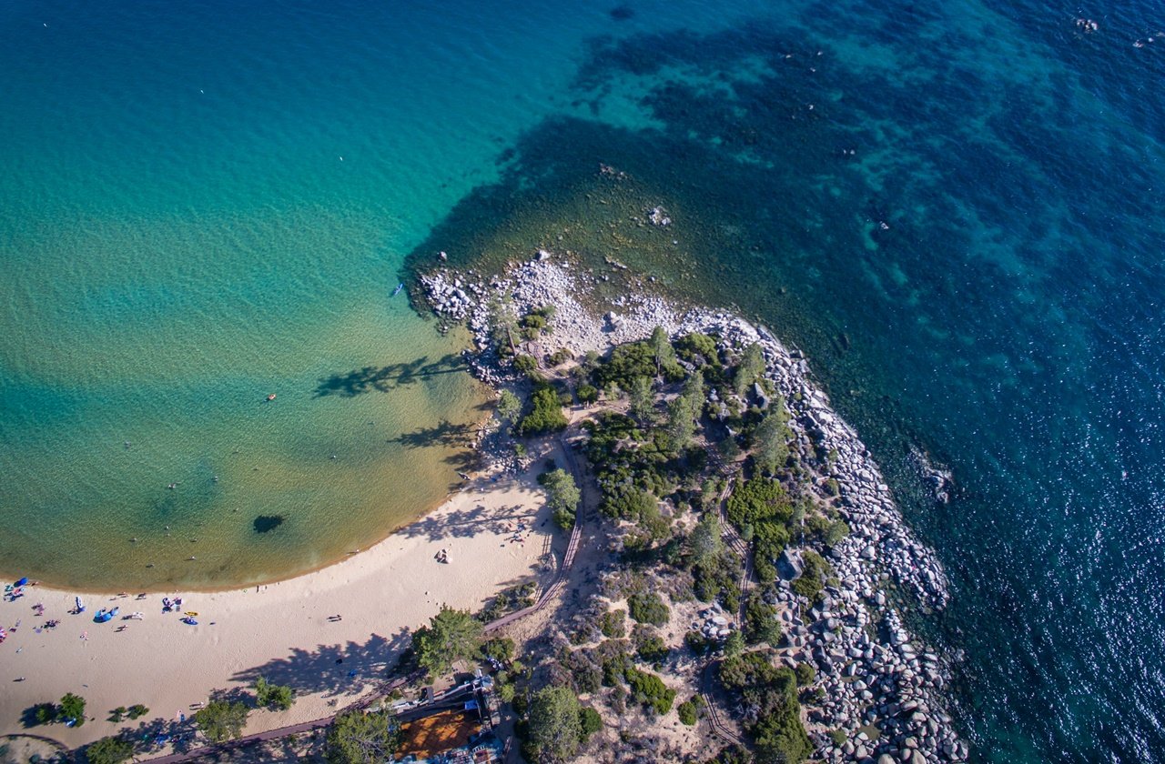 Aerial view of lake tahoe