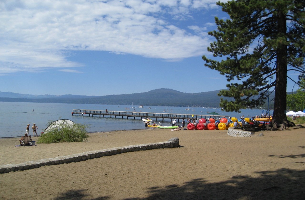 Beachfront area of Kings Beach State Recreation Area